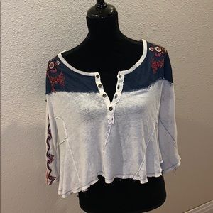 Free People embroidered crop top